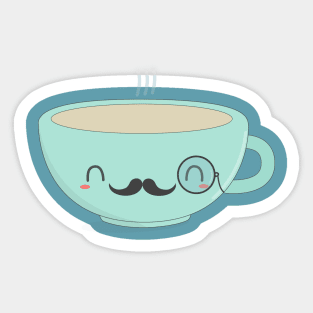 Kawaii Fancy Tea T-Shirt Sticker